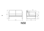 مبل اداری دو نفره لیو N58i - تصویر 6